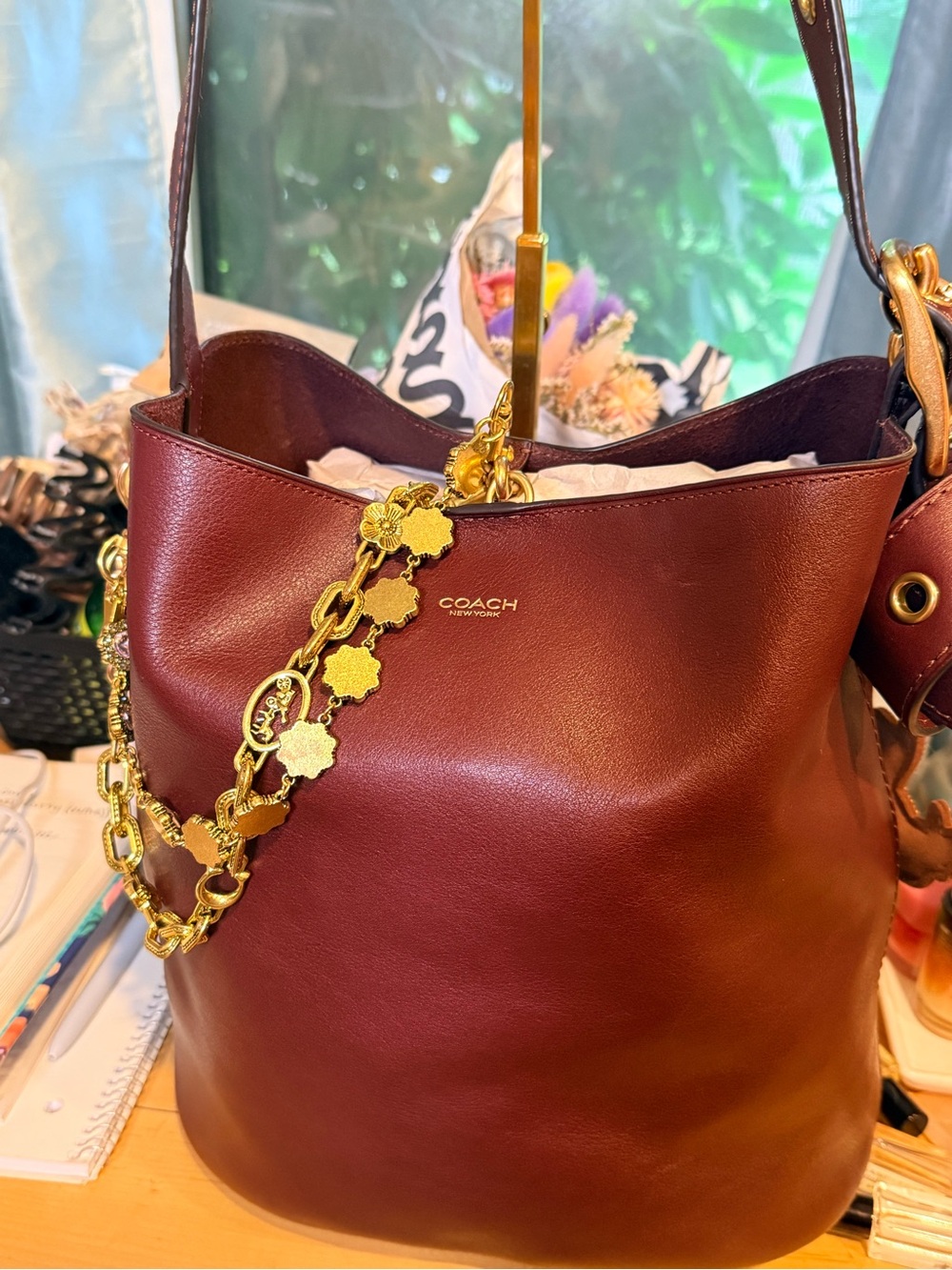 COACH Bleeker Bucket in Merlot